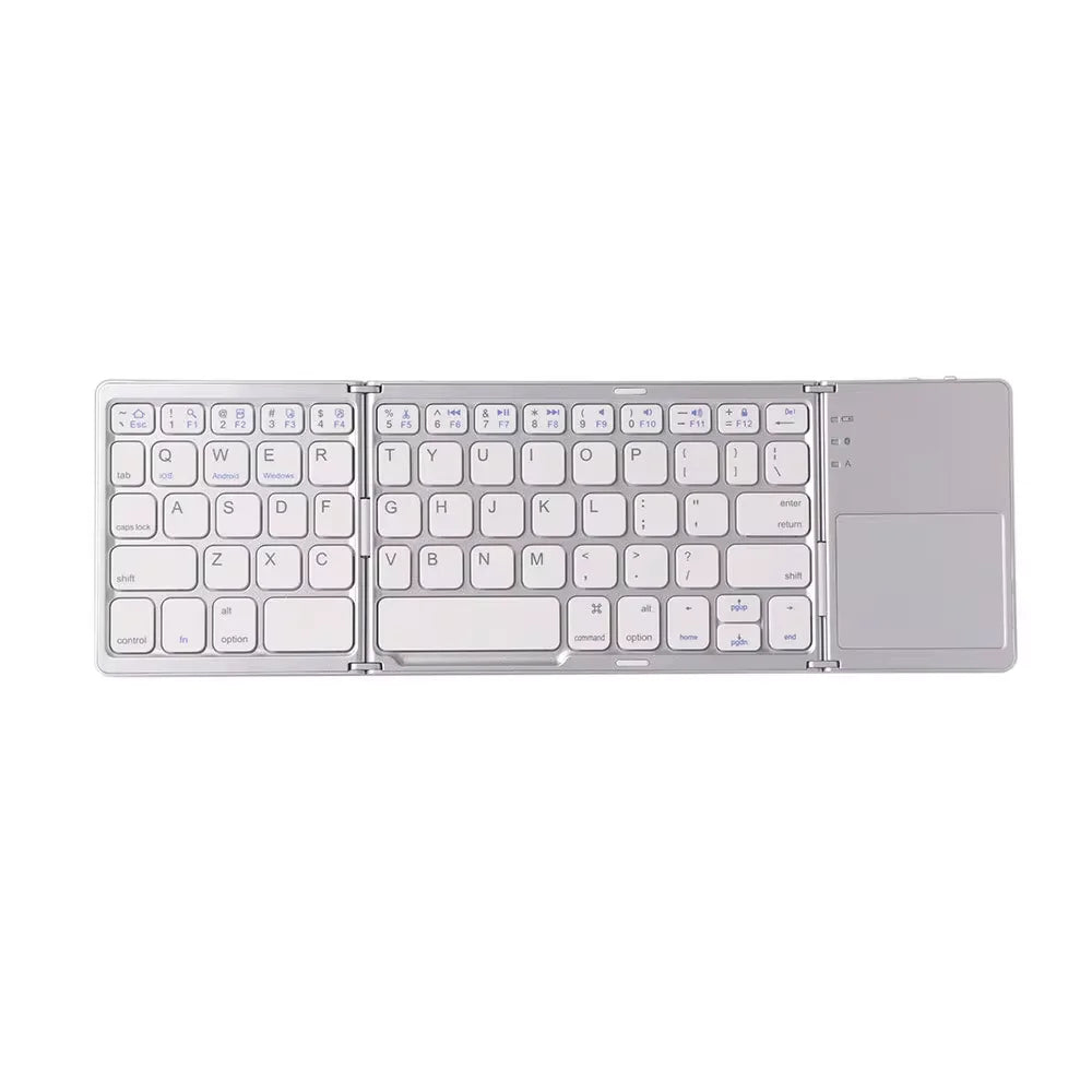 Ultra-Slim Folding Keyboard - Precision Bluetooth with Integrated Touchpad